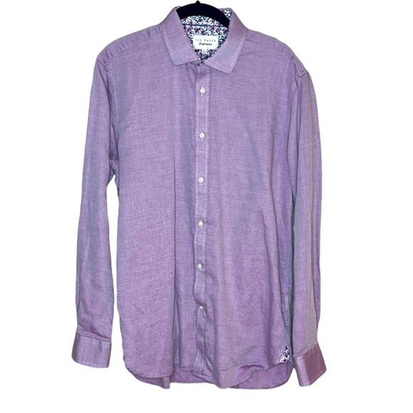 TED BAKER ENDURANCE Lavender Slim Fit Lohan Dress Shirt - Picture 1 of 5